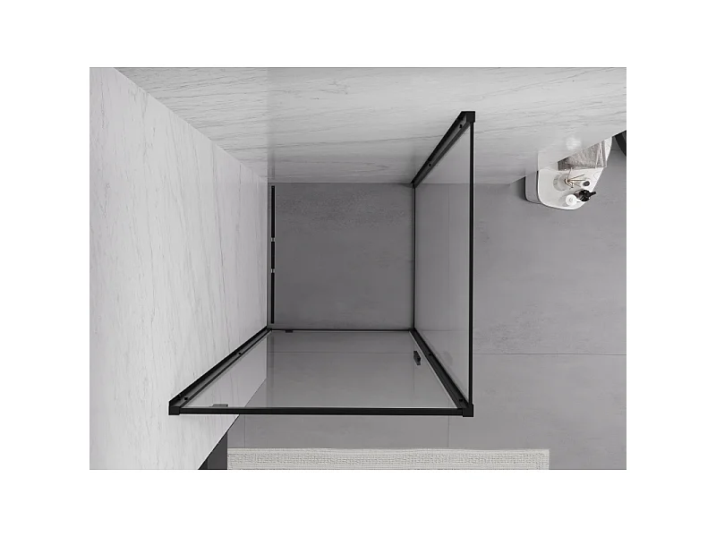 Mexen Exo Schwingdusche 95 x 95 cm, transparent, schwarz - 8181-095-095-70-00