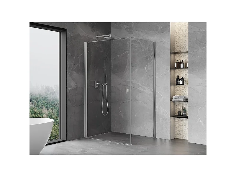 Mexen Mist-B nihajna pršna kabina 100 x 95 cm, prosojna, krom - 8A2T-100-095-01-00