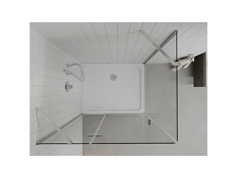 Mexen Roma kabina prysznicowa uchylna 80 x 100 cm, transparent, chrom + brodzik Flat - 854-080-100-01-00-4010