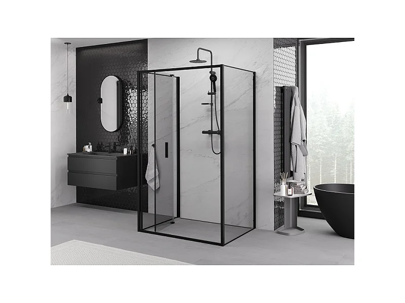 Mexen Exo-3S cabine de douche pliante à 3 côtés 120 x 85 cm, transparent, noir - 816-120-085-70-00-3S