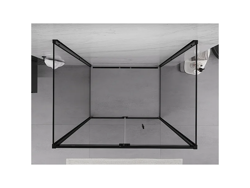Mexen Exo-3S cabine de douche pliante à 3 côtés 120 x 85 cm, transparent, noir - 816-120-085-70-00-3S