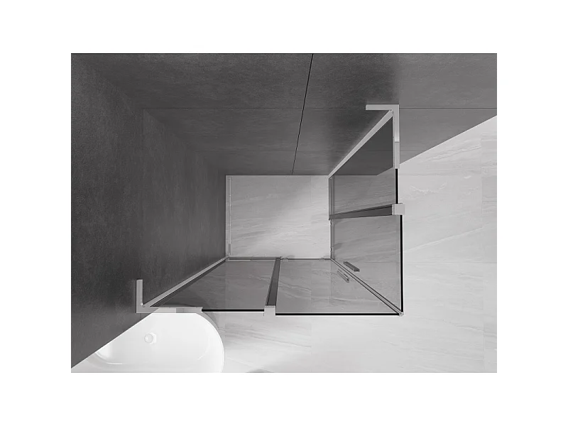 Mexen Velar L Duo schuifdouchecabine 100 x 90 cm, grafiet, chroom - 871-100-090-02-43-01