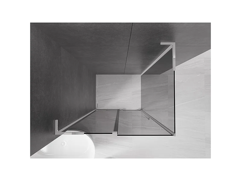 Mexen Velar L drsna tuš kabina 100 x 70 cm, grafit, krom - 871-100-070-43-01