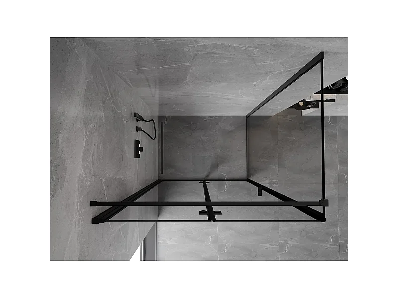 Mexen Mist-F T folding shower cabin left 120 x 90 cm, black frame, black - 8A6T-120-090-70-70-L