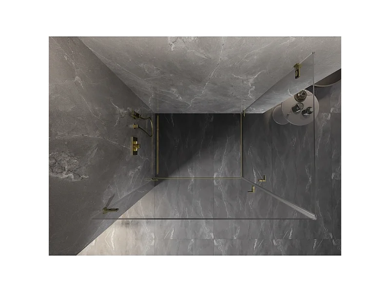Mexen Lunar-B Duo kabina za prhanje z nihajnimi vrati 100 x 90 cm, prozorna, zlata brušena - 832-100L-090P-55-00