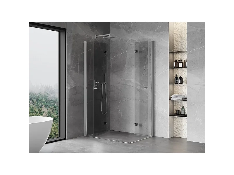 Mexen Mist-F Duo cabine de douche pliante gauche 85 x 70 cm, transparent, chrome - 8A6-085L-070P-01-00