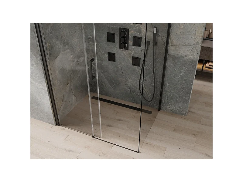 Mexen Omega cabine de douche coulissante 100 x 80 cm, transparent, noire - 825-100-080-70-00