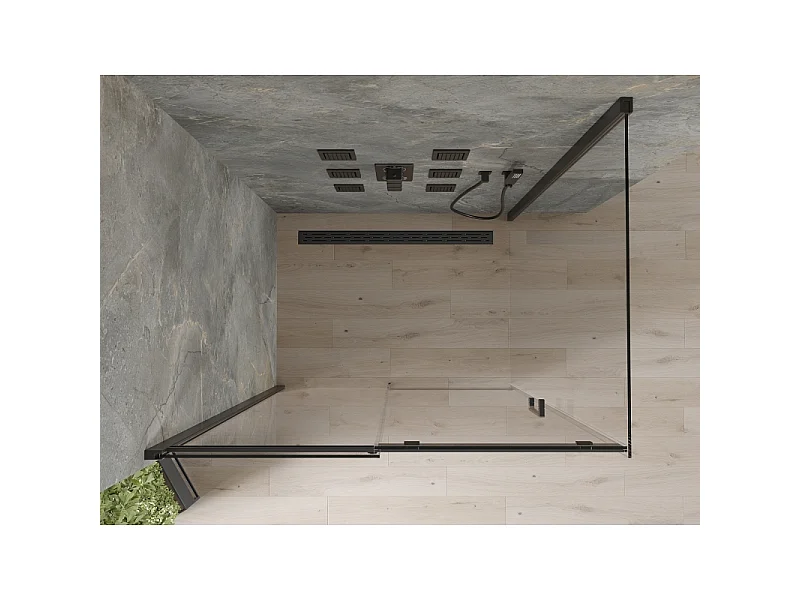 Mexen Omega cabine de douche coulissante 100 x 80 cm, transparent, noire - 825-100-080-70-00