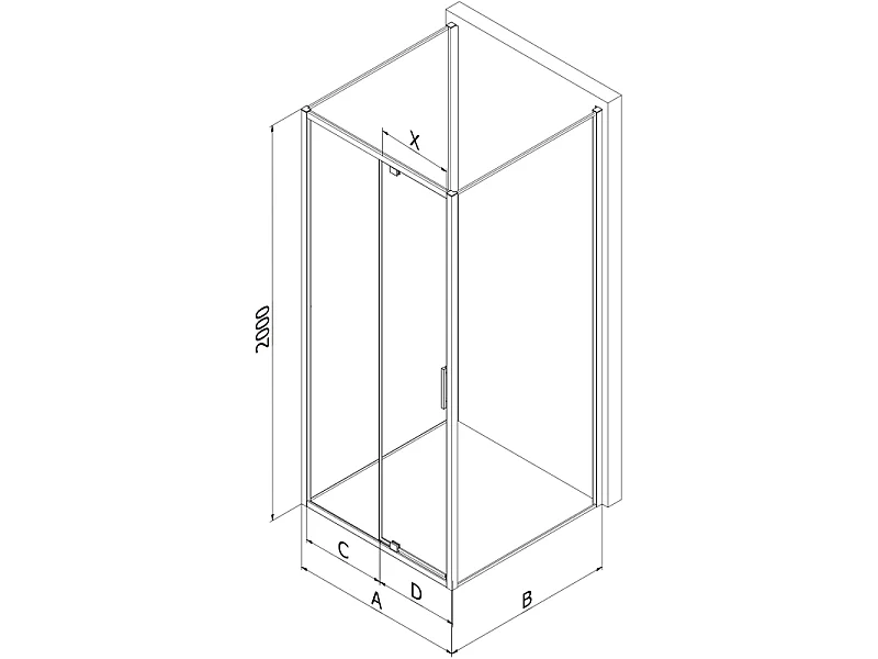 Mexen Exo-3S kabina prysznicowa 3-ścienna uchylna 145 x 120 cm, transparent, chrom - 819-145-120-01-00-3S