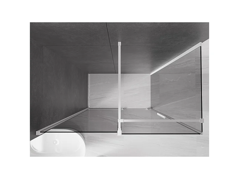 Mexen Velar Schiebedusche 130 x 75 cm, Graphit, Weiß - 871-130-075-41-20