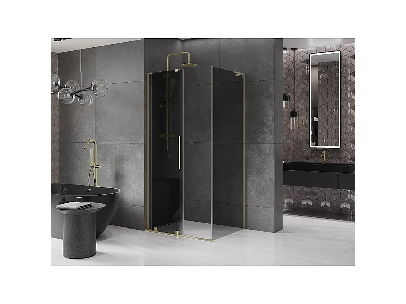 Mexen Velar L kabina prysznicowa rozsuwana 120 x 70 cm, grafit, złota - 871-120-070-43-50