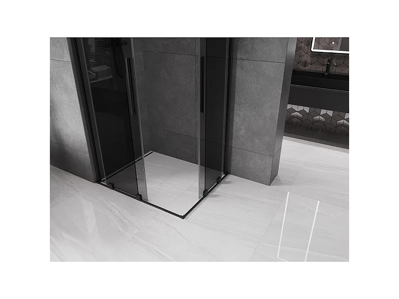 Mexen Velar Duo Schiebeduschkabine 100 x 90 cm, Grafit, Schwarz - 871-100-090-42-70