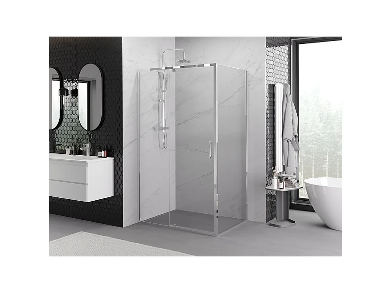 Mexen Exo nis douchecabine 115 x 100 cm, transparant, chroom - 819-115-100-01-00
