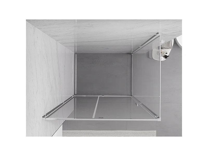 Mexen Exo nis douchecabine 115 x 100 cm, transparant, chroom - 819-115-100-01-00