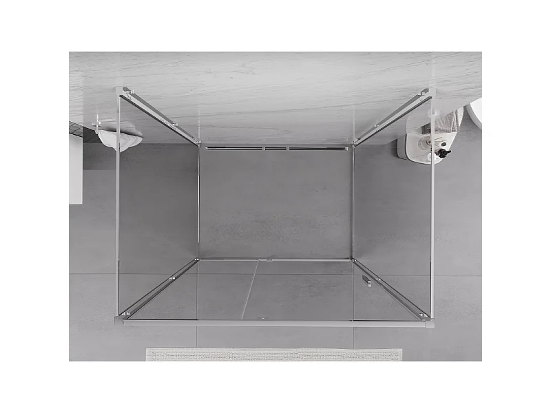Mexen Exo-3S cabina de ducha abatible de 3 paredes 140 x 120 cm, transparente, cromo - 819-140-120-01-00-3S