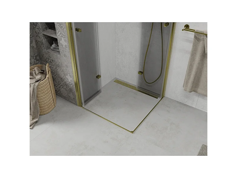 Mexen Lima Double cabine de douche pliante 80 x 80 cm, transparent, or - 856-080-080-50-00-02