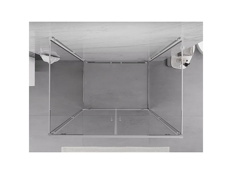Mexen Exo-3S cabine de douche à 3 parois pivotante 80 x 95 cm, transparent, chromé - 8182-080-095-01-00-3S