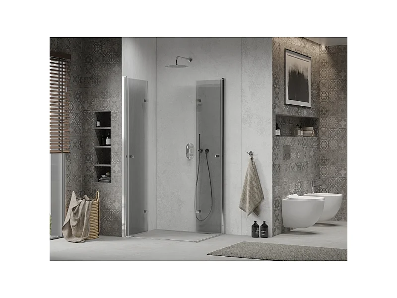 Mexen Lima Duo faltbare Duschkabine 90 x 70 cm, transparent, Chrom - 856-090-070-02-00