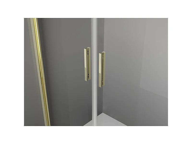 Mexen Exo-3S Duschkabine 3-seitig, schwenkbar 100 x 100 cm, transparent, gold - 8182-100-100-50-00-3S