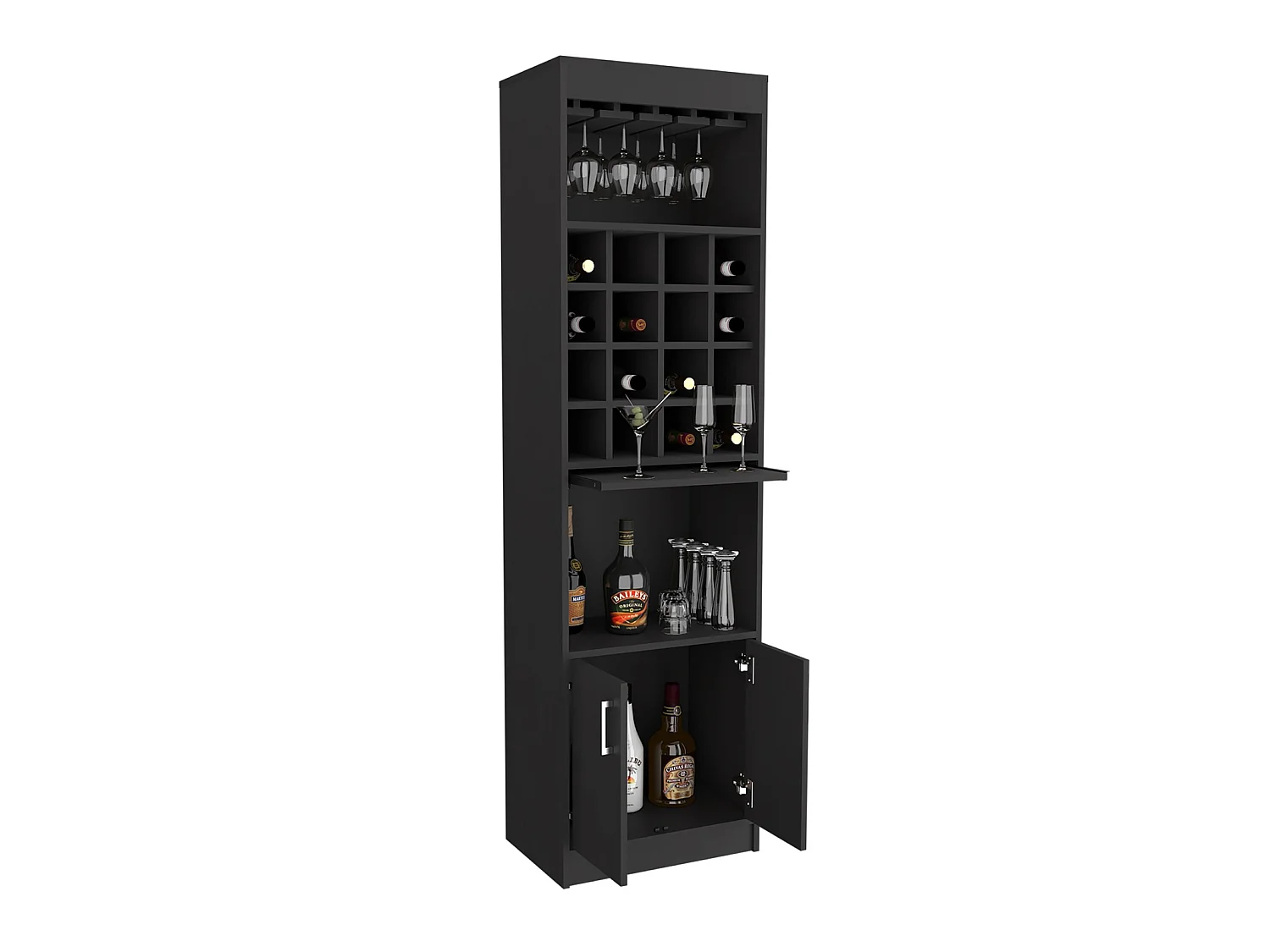 TUHOME CONCEPT Mobile bar Beijing Kava da 181 cm, wengé