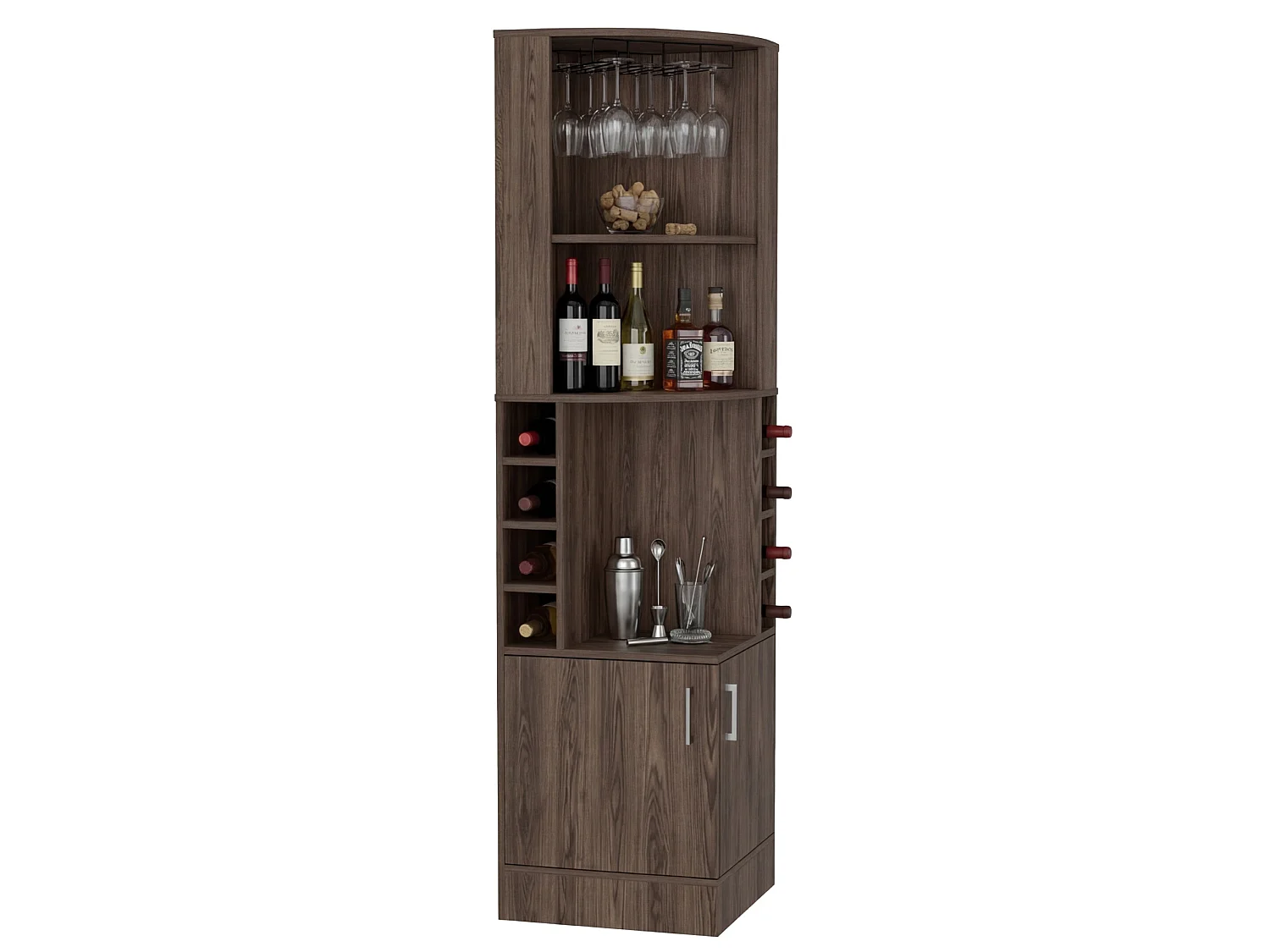 TUHOME CONCEPT Mueble bar esquinero Syrah de 181 cm, coñac