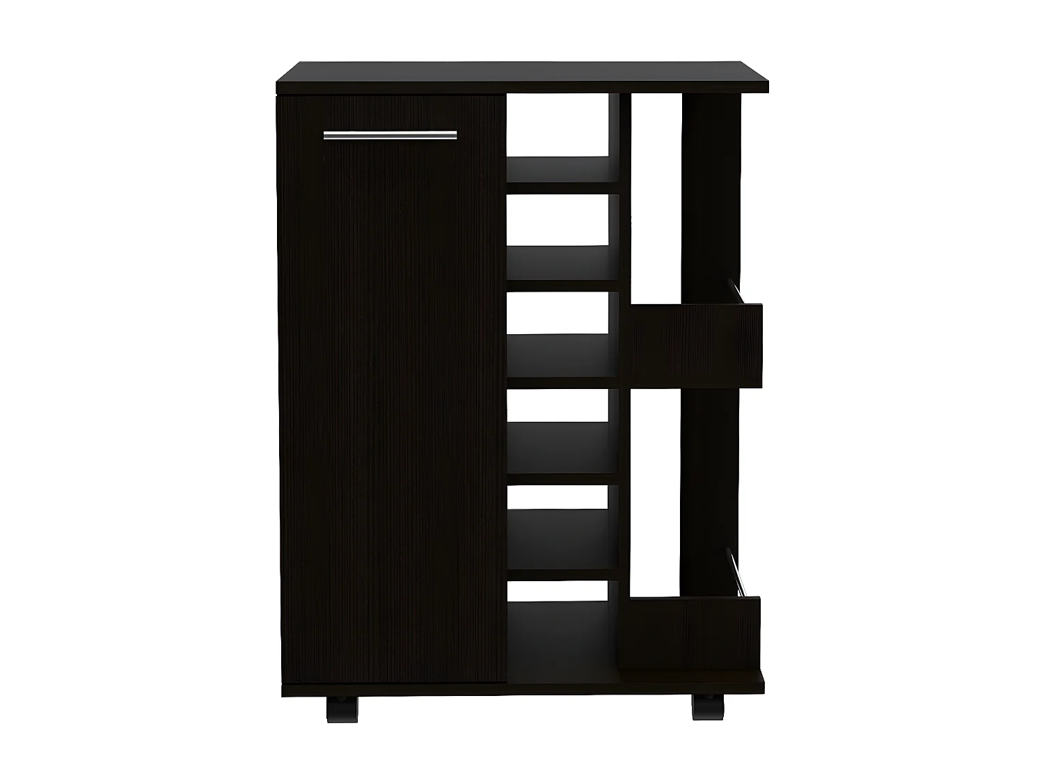 Carrito de Bar, Bar Cart, con botellero y ruedas 82.1CM A X 60CM An X 37.5CM P Wengue