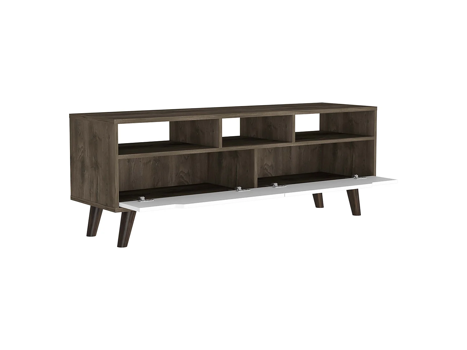 Gabinetto TV Oslo con ripiani inferiori, da 51 cm a x 39 cm P x 137 cm AN, ACORO/BIANCO