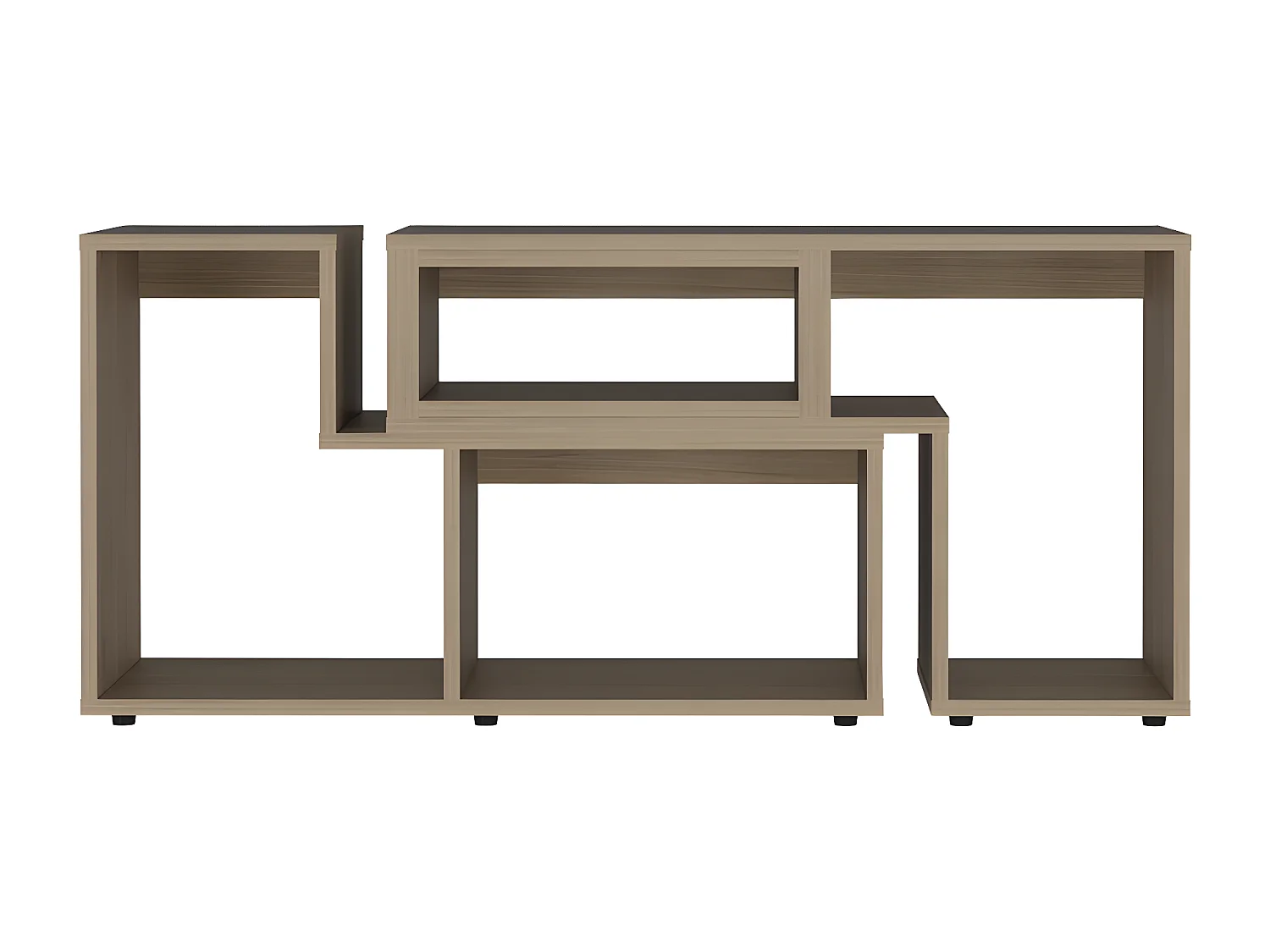Meubles de télévision extensibles de Pékin avec 6 armoires, 54,5 cm à x 35,3 cm P x 120/160 cm et miel