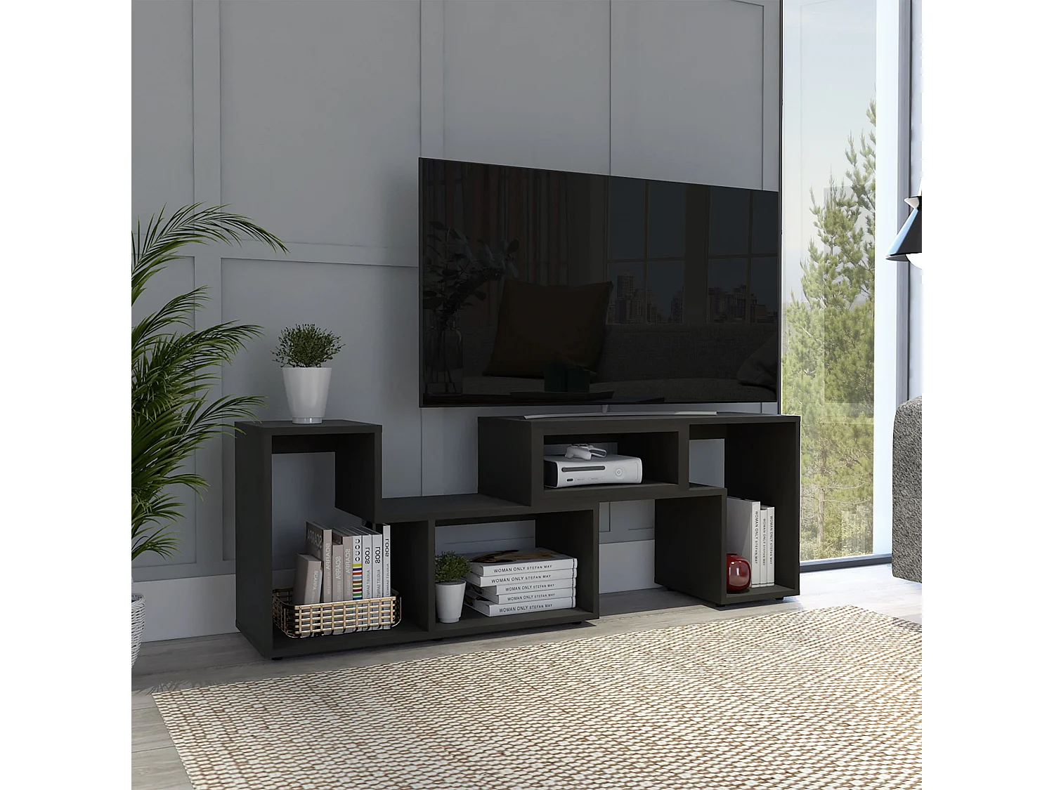 TUHOME CONCEPT Móvel de TV Beijing Extendable, wengué