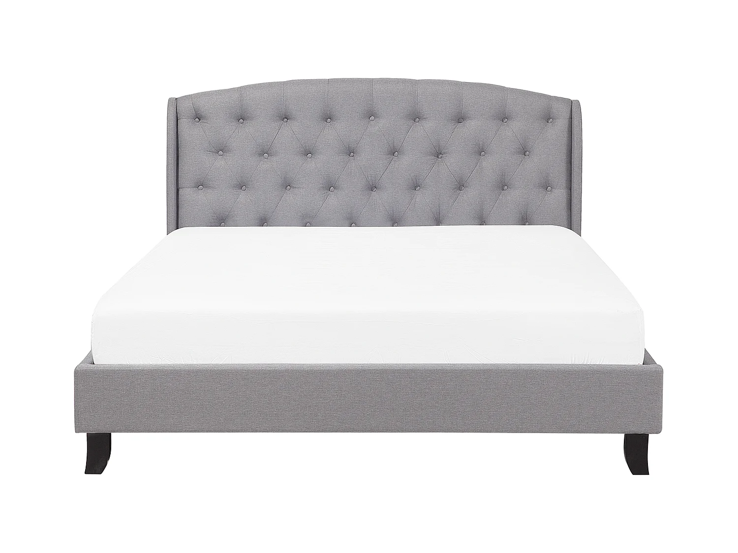 Lit avec sommier Tissu BORDEAUX 160 x 200 cm Gris clair