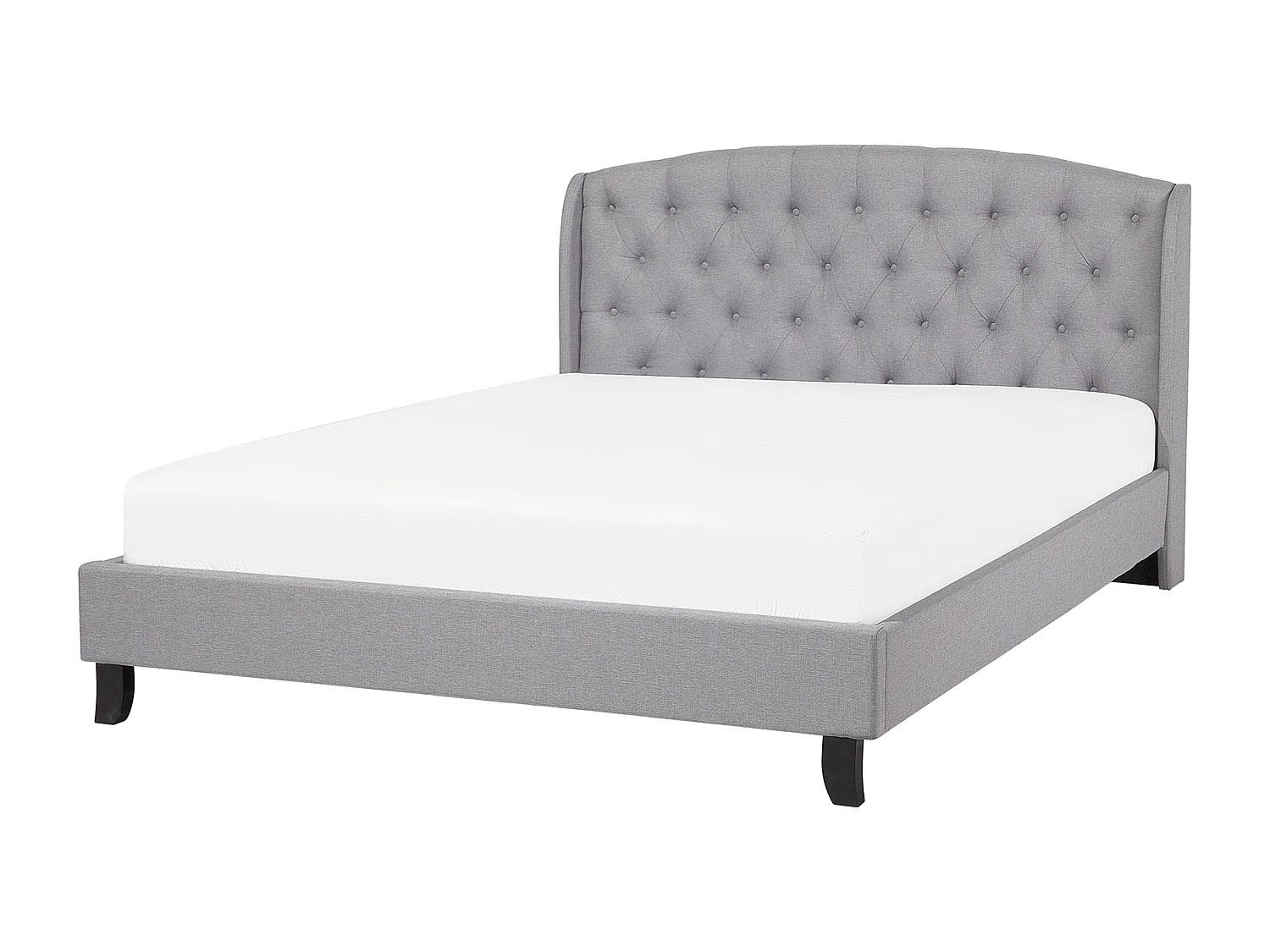 Lit avec sommier Tissu BORDEAUX 160 x 200 cm Gris clair