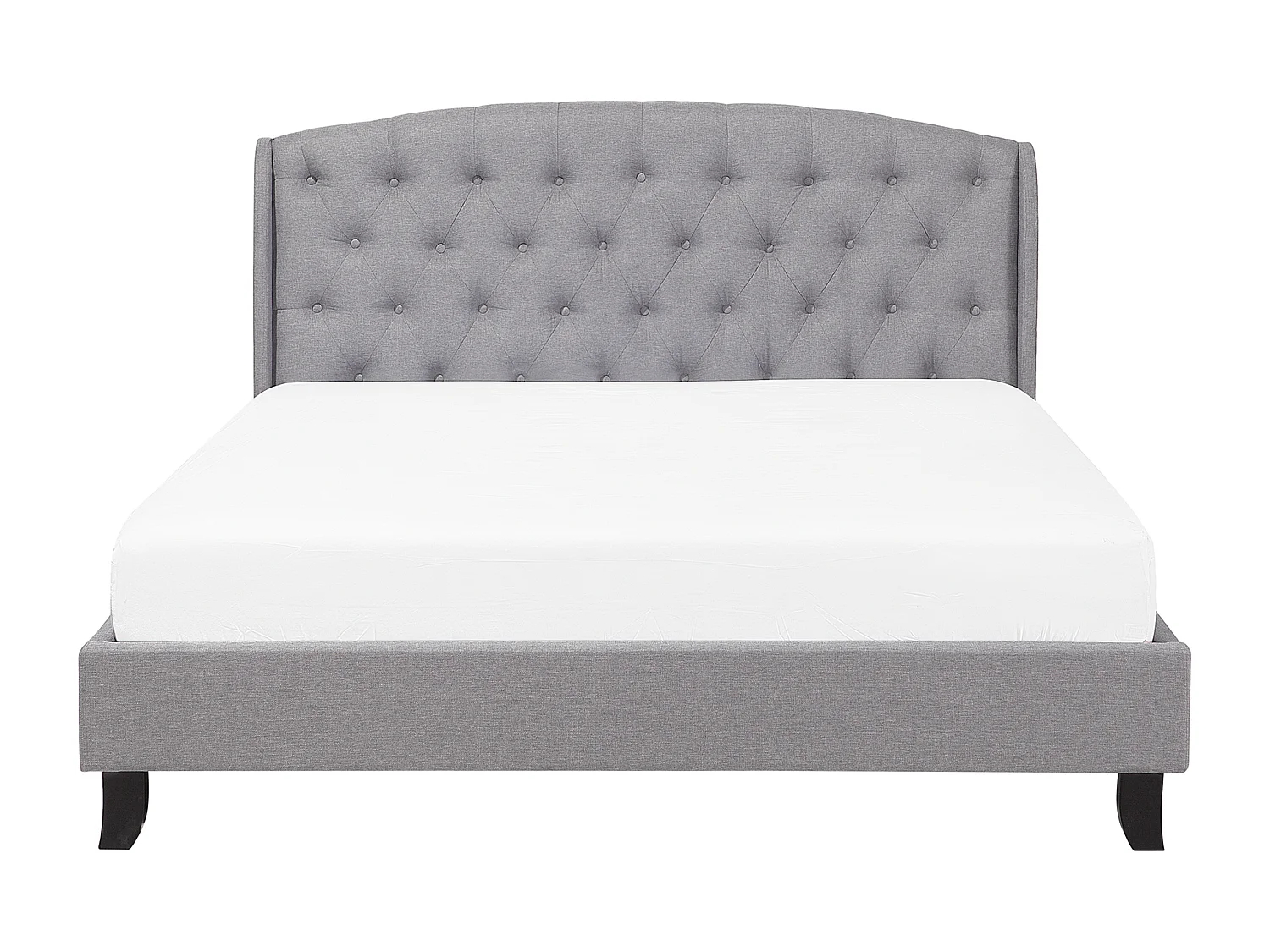 Lit avec sommier Tissu BORDEAUX 160 x 200 cm Gris clair