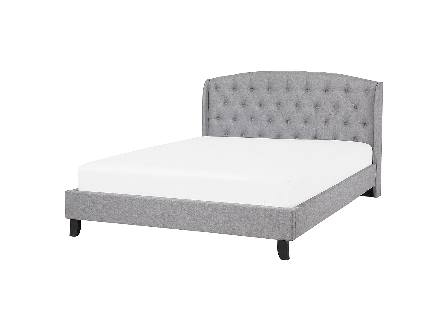 Bett mit Lattenrost Stoff BORDEAUX 160 x 200 cm Hellgrau