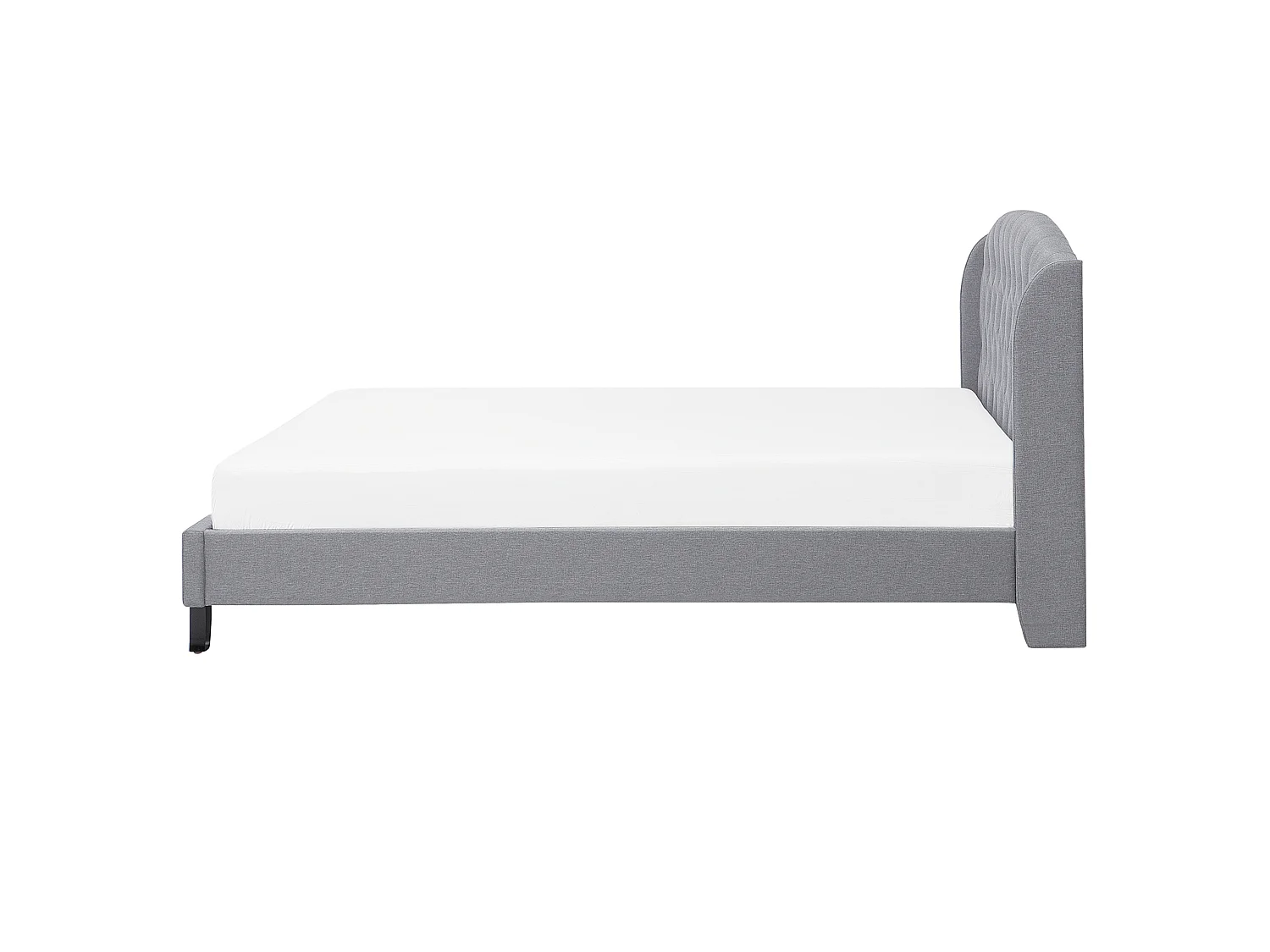 Bett mit Lattenrost Stoff BORDEAUX 160 x 200 cm Hellgrau