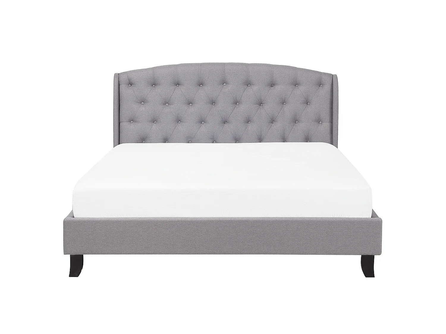Bett mit Lattenrost Stoff BORDEAUX 160 x 200 cm Hellgrau