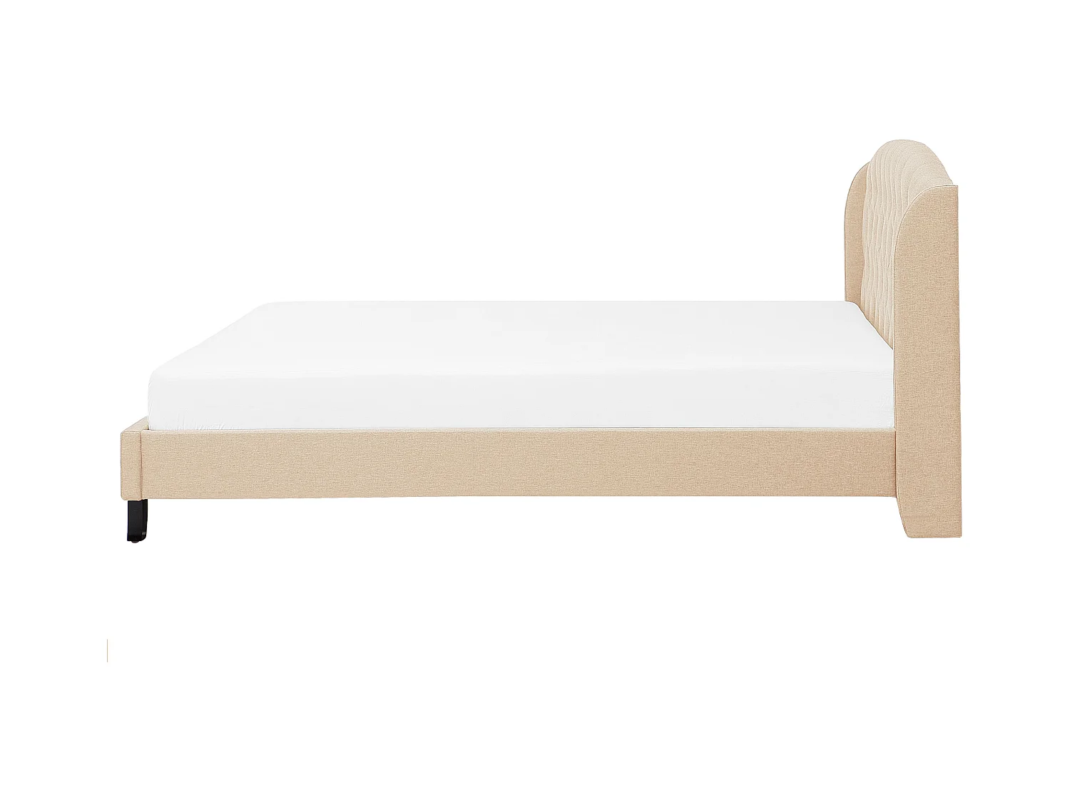 Lit avec sommier Tissu BORDEAUX 160 x 200 cm Beige