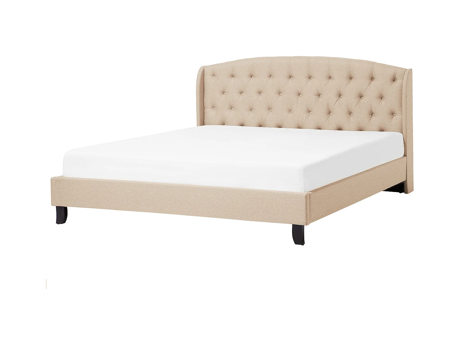 Lit avec sommier Tissu BORDEAUX 160 x 200 cm Beige
