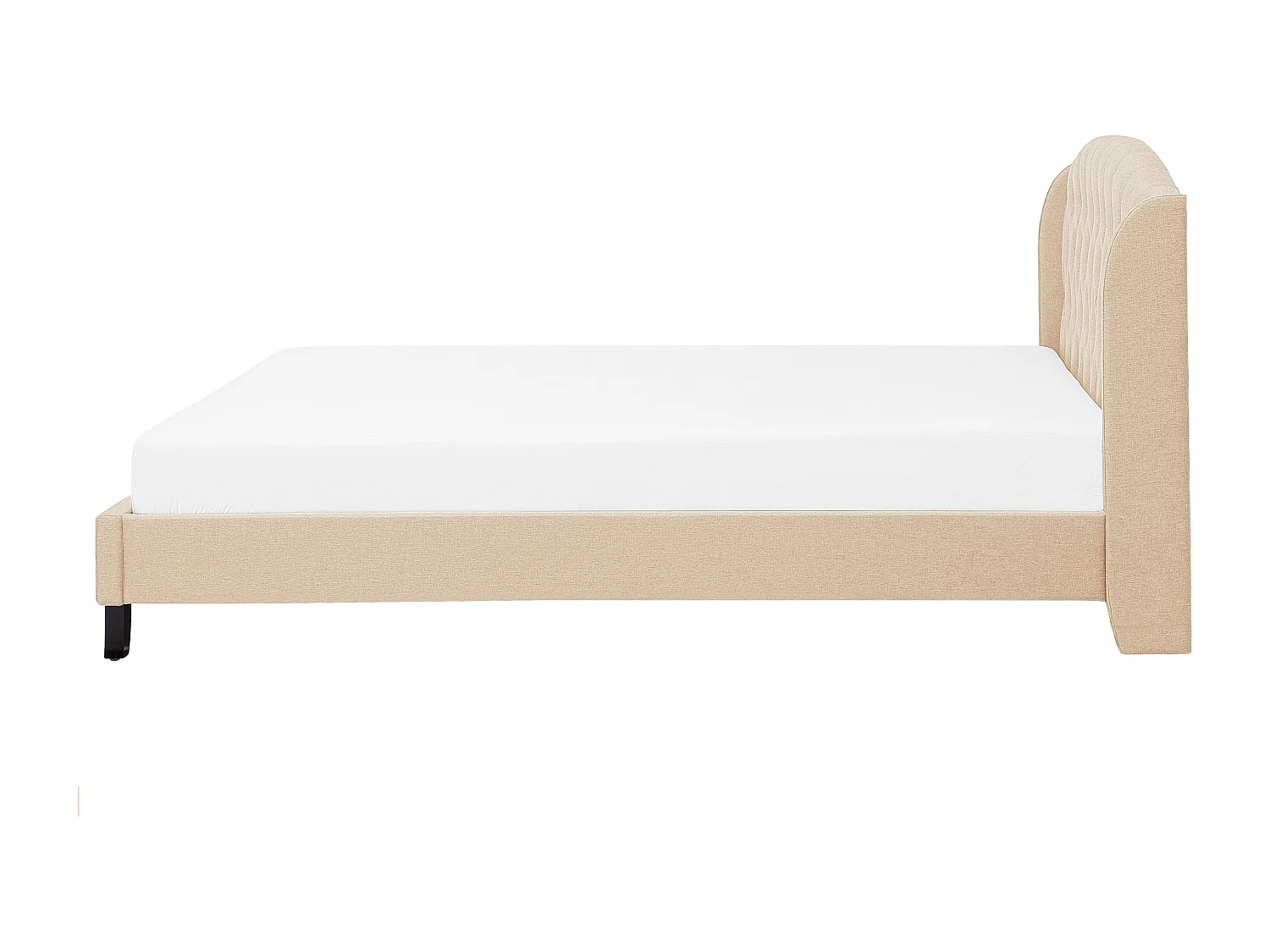 Lit avec sommier Tissu BORDEAUX 160 x 200 cm Beige