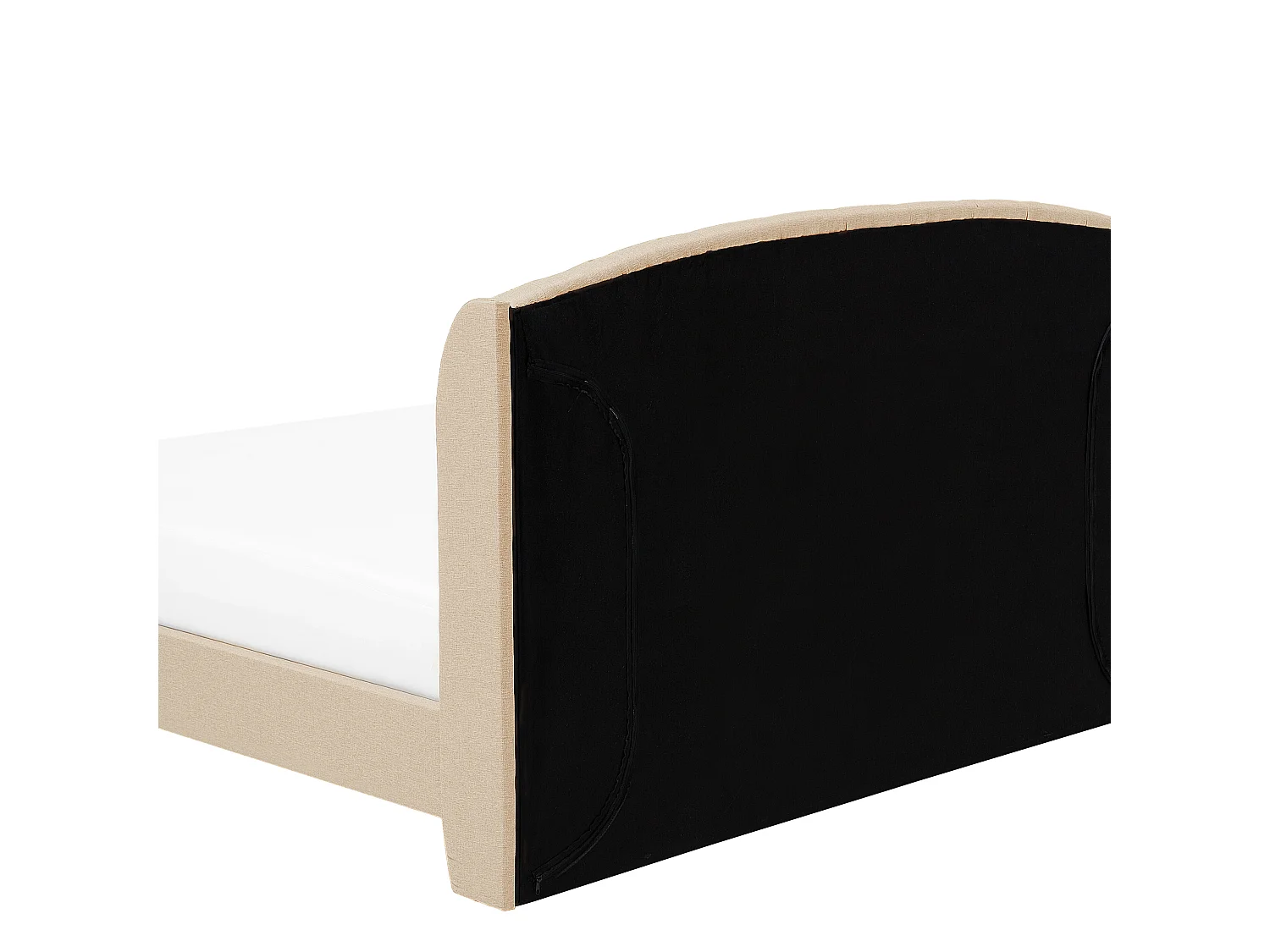 Lit avec sommier Tissu BORDEAUX 160 x 200 cm Beige