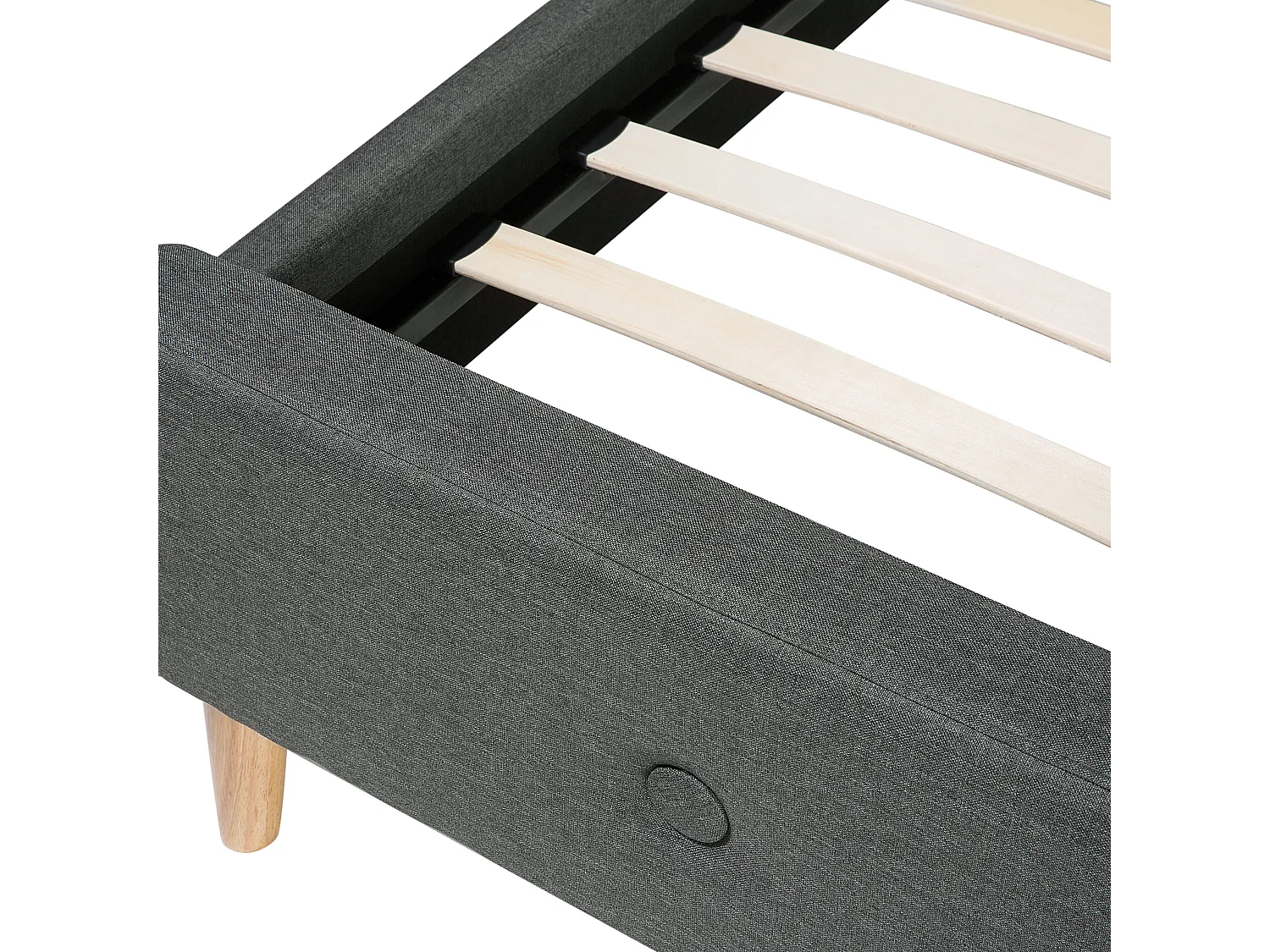 Bed Stof RENNES 180 x 200 cm Donkergrijs