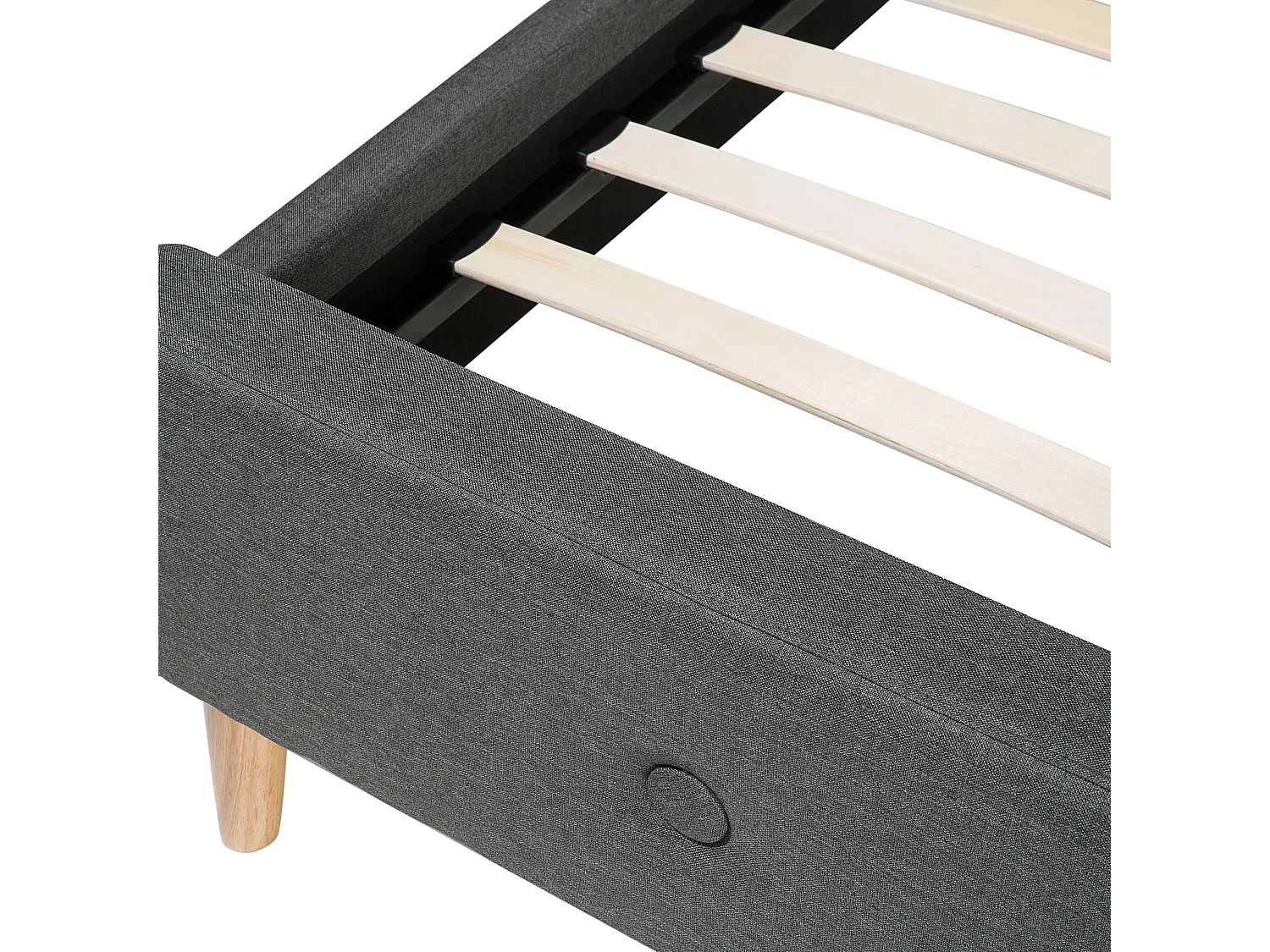 Bed Stof RENNES 180 x 200 cm Donkergrijs