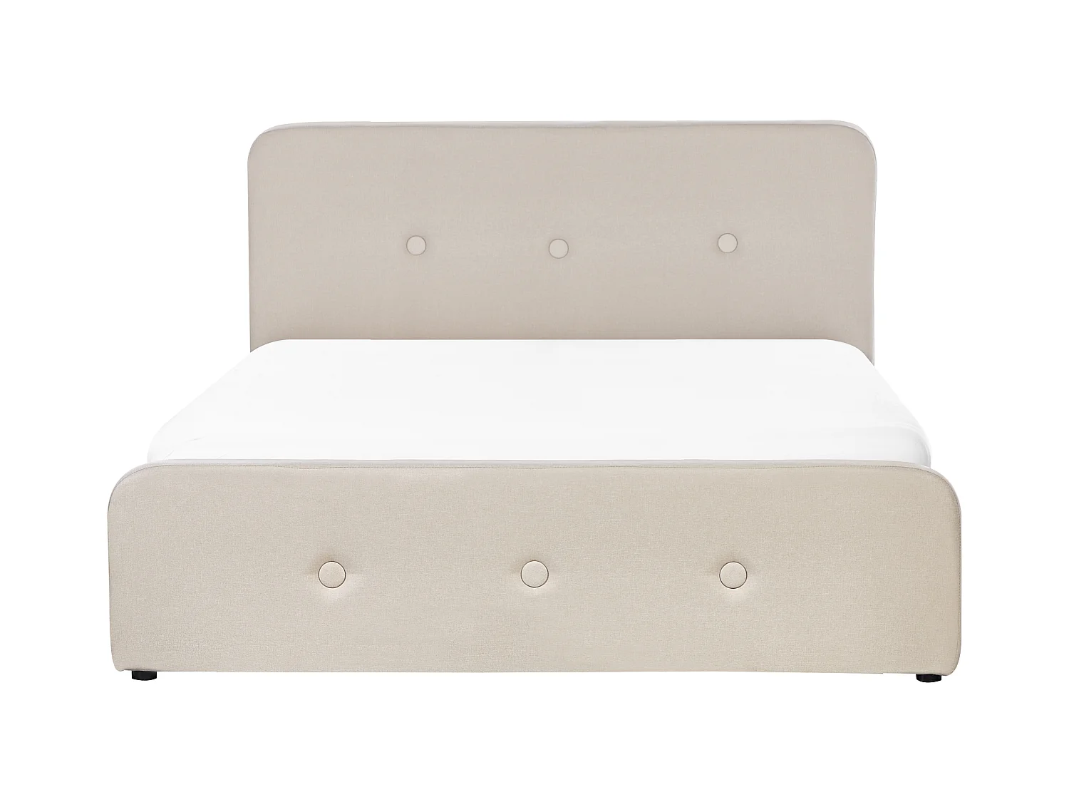 Lit ottoman Lit avec sommier Tissu RENNES 160 x 200 cm Beige
