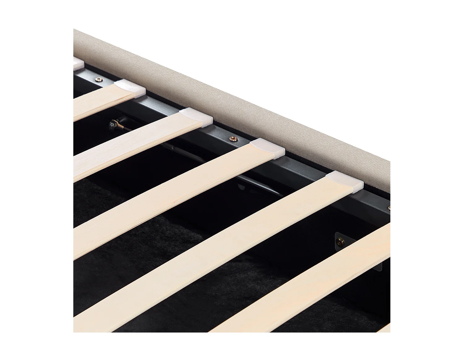 Lit ottoman Lit avec sommier Tissu RENNES 160 x 200 cm Beige