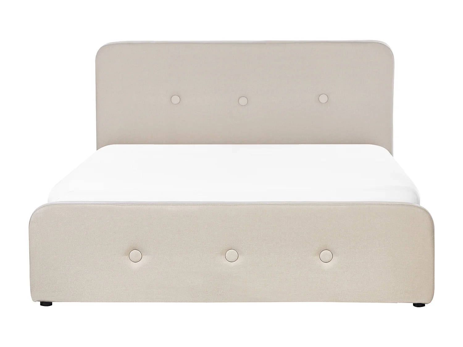 Letto contenitore rete a doghe tessuto beige 160 x 200 cm RENNES