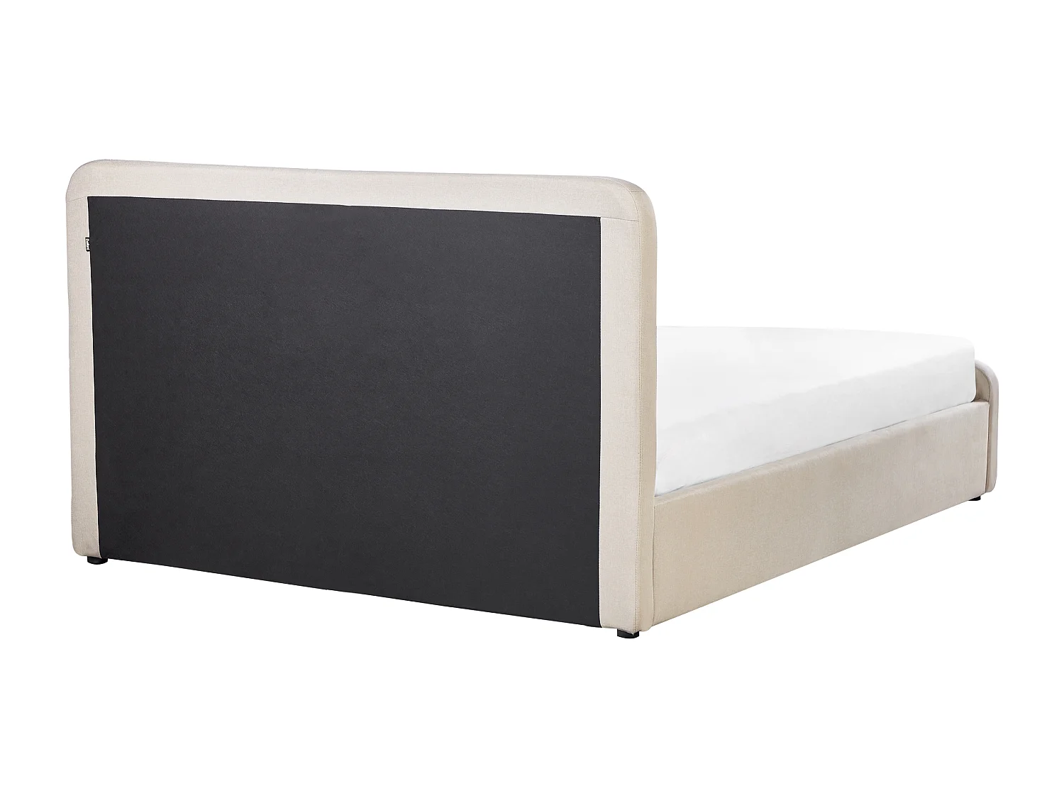 Letto contenitore rete a doghe tessuto beige 160 x 200 cm RENNES