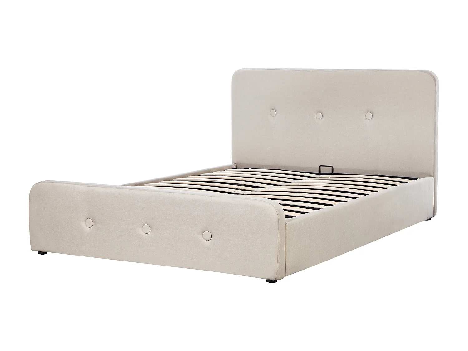 Letto contenitore rete a doghe tessuto beige 160 x 200 cm RENNES