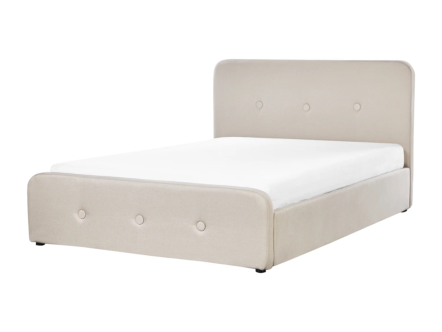 Letto contenitore Letto Tessuto RENNES 160 x 200 cm Beige