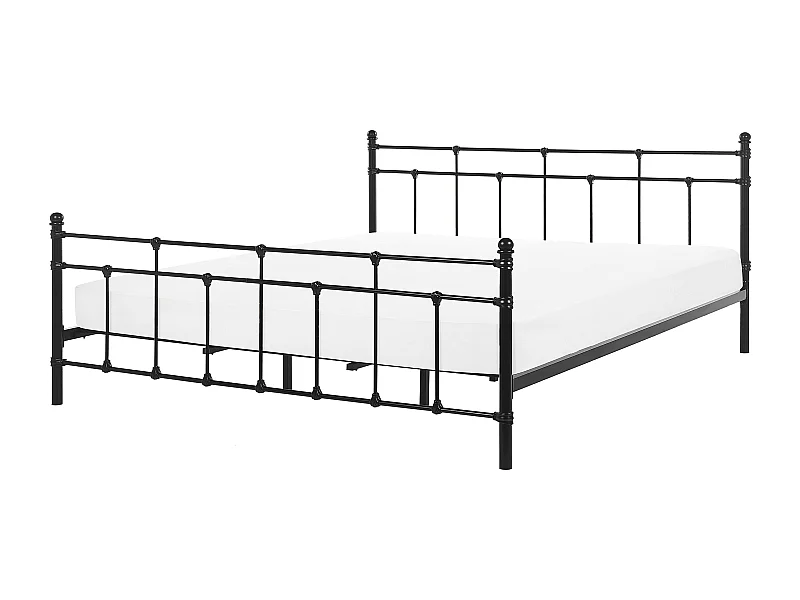 Lit avec sommier Métal LYNX 180 x 200 cm Noir