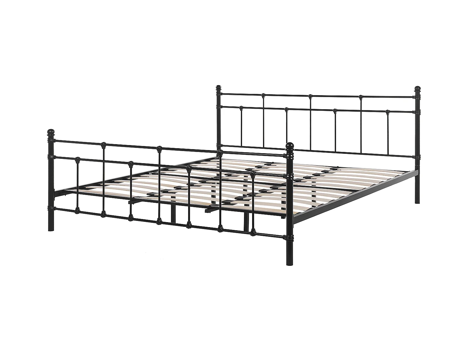 Lit avec sommier Métal LYNX 180 x 200 cm Noir