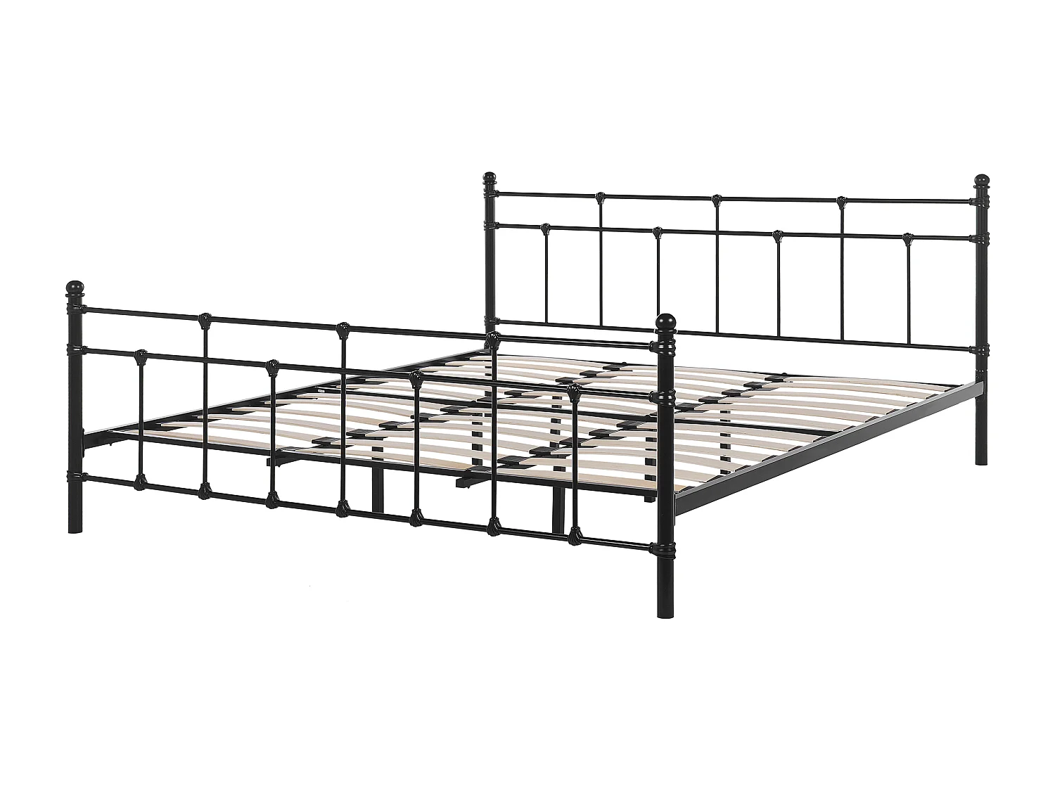 Lit avec sommier Métal LYNX 180 x 200 cm Noir